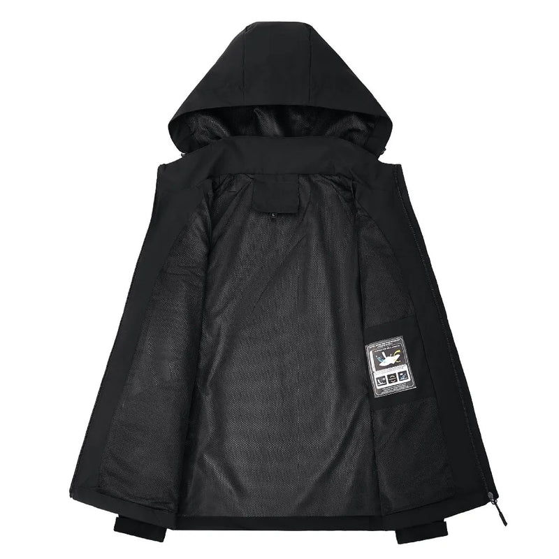 Jaqueta Masculina Impermeável Leve com Capuz para Trilhas e Escaladas - (Promoção de Inverno 2025)