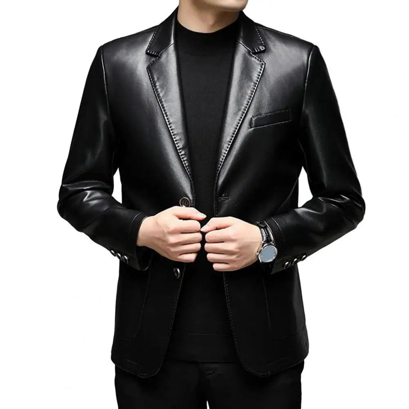 Jaqueta Masculina Gola Lapela Estilo Casual Elegante – (Promoção de Inverno 2025)